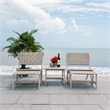 Safavieh Darryl Wood and Fabric Living Set in Gray / Gray
