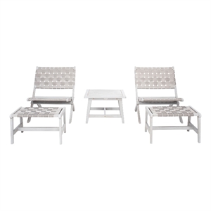 Safavieh Darryl Wood and Fabric Living Set in Gray / Gray