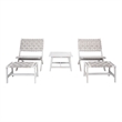 Safavieh Darryl Wood and Fabric Living Set in Gray / Gray