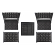 Safavieh Darryl Wood and Fabric Living Set in Black / Black