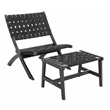 Safavieh Darryl Wood and Fabric Living Set in Black / Black