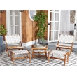 Safavieh Darryl Wood and Fabric Living Set in Natural / White