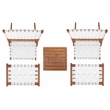Safavieh Darryl Wood and Fabric Living Set in Natural / White
