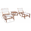 Safavieh Darryl Wood and Fabric Living Set in Natural / White