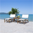 Safavieh Darryl Wood and Fabric Living Set in Natural / White