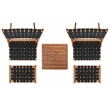 Safavieh Darryl Wood and Fabric Living Set in Natural / Black