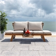 Safavieh Emely Wood Outdoor Daybed in Natural / Light Gray