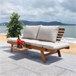 Safavieh Emely Wood Outdoor Daybed in Natural / Light Gray