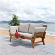 Safavieh Emely Wood Outdoor Daybed in Natural / Light Gray