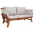 Safavieh Emely Wood Outdoor Daybed in Natural / Light Gray