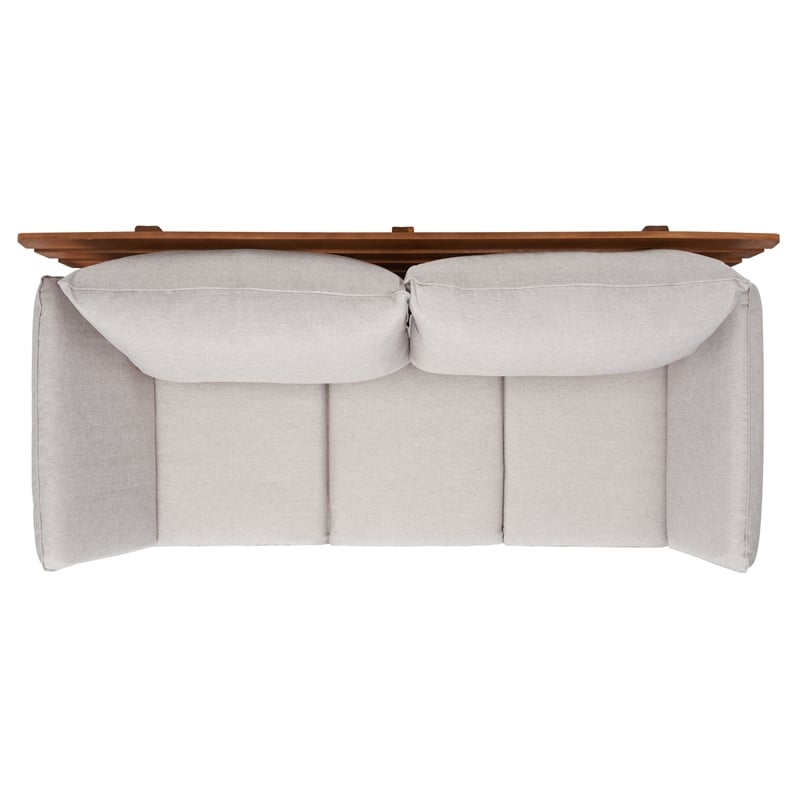 Safavieh Emely Wood Outdoor Daybed in Natural / Light Gray