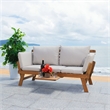 Safavieh Emely Wood Outdoor Daybed in Natural / Light Gray