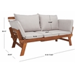 Safavieh Emely Wood Outdoor Daybed in Natural / Light Gray