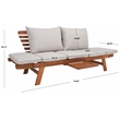 Safavieh Emely Wood Outdoor Daybed in Natural / Light Gray