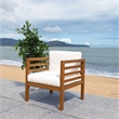 Safavieh Kinnell Wood Outdoor Armchair in Natural / Beige