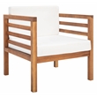 Safavieh Kinnell Wood Outdoor Armchair in Natural / Beige