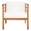 Safavieh Kinnell Wood Outdoor Armchair in Natural / Beige