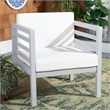 Safavieh Kinnell Wood Outdoor Armchair in Gray / Beige