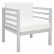 Safavieh Kinnell Wood Outdoor Armchair in Gray / Beige