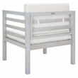 Safavieh Kinnell Wood Outdoor Armchair in Gray / Beige