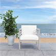 Safavieh Kinnell Wood Outdoor Armchair in Gray / Beige