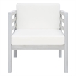 Safavieh Kinnell Wood Outdoor Armchair in Gray / Beige