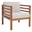 Safavieh Kinnell Wood Outdoor Armchair in Natural / Light Gray