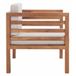 Safavieh Kinnell Wood Outdoor Armchair in Natural / Light Gray