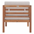 Safavieh Kinnell Wood Outdoor Armchair in Natural / Light Gray