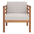 Safavieh Kinnell Wood Outdoor Armchair in Natural / Light Gray