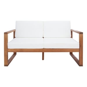 Safavieh Emiko Wood Outdoor Bench in Natural / Beige