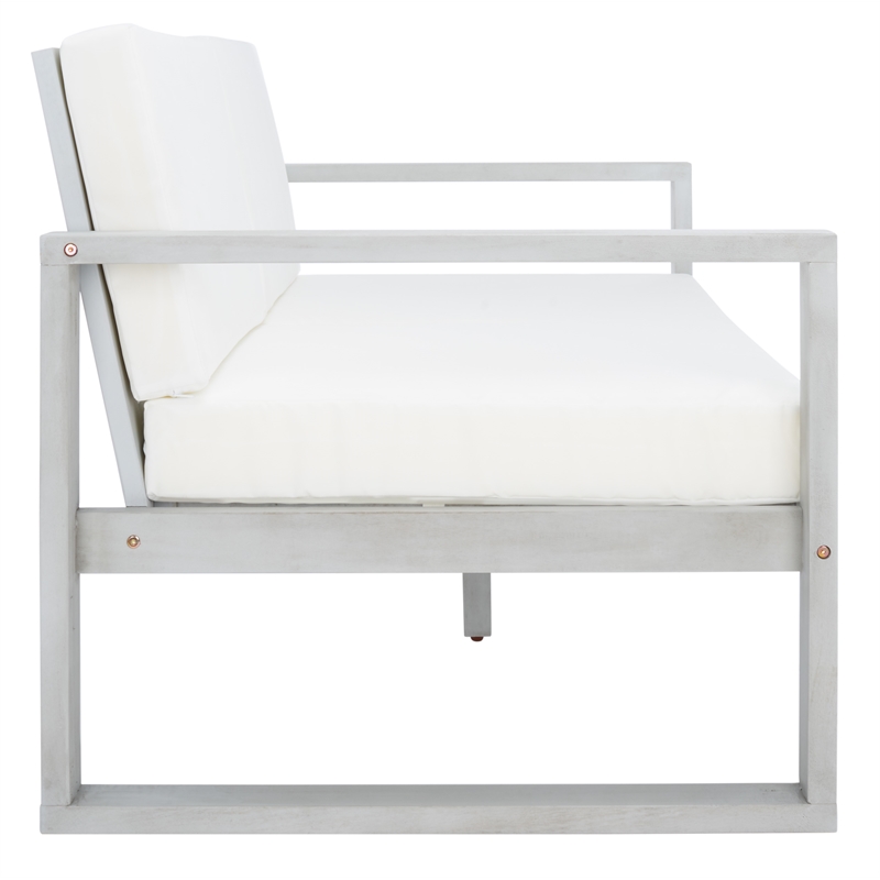 Safavieh Emiko Wood Outdoor Bench in Gray / Beige