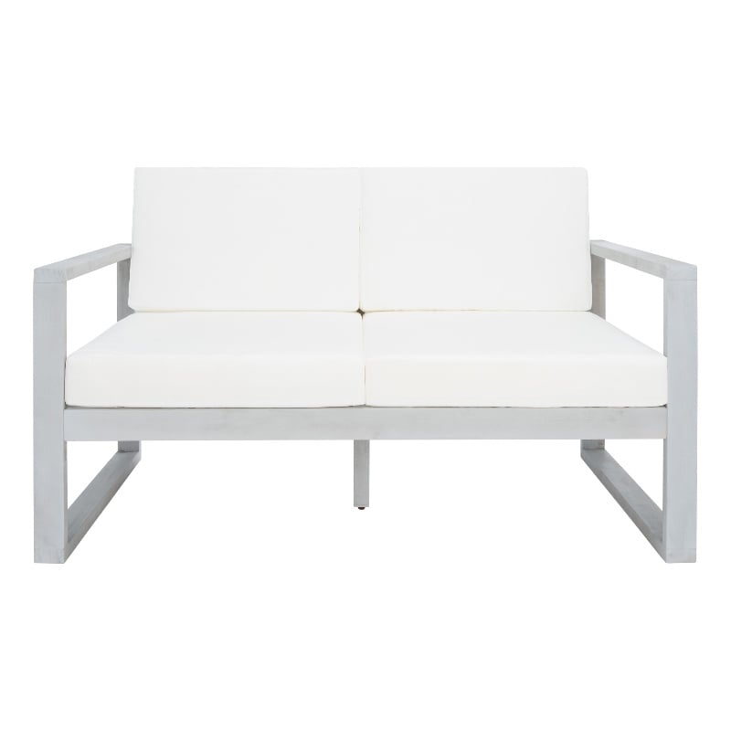 Safavieh Emiko Wood Outdoor Bench in Gray / Beige