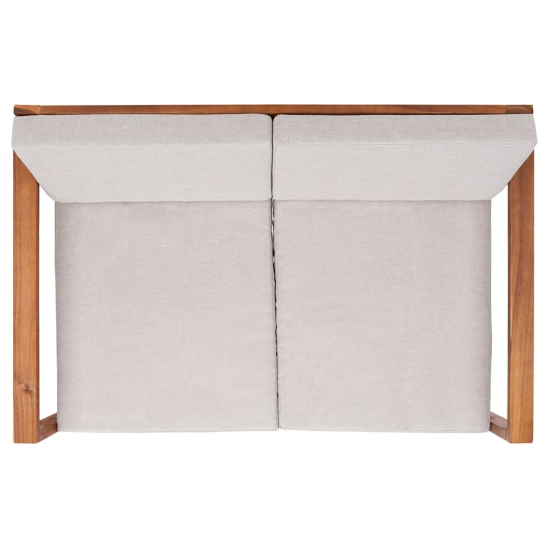 Safavieh Emiko Wood Outdoor Bench in Natural / Light Gray