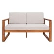 Safavieh Emiko Wood Outdoor Bench in Natural / Light Gray