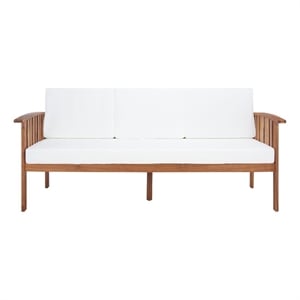 Safavieh Finnick Wood Outdoor Bench in Natural / Beige