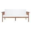 Safavieh Finnick Wood Outdoor Bench in Natural / Beige
