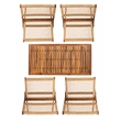 Safavieh Blaze Wood and Fabric Living Set in Natural / Natural