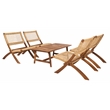 Safavieh Blaze Wood and Fabric Living Set in Natural / Natural