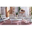 Safavieh Blaze Wood and Fabric Living Set in Gray / Gray