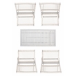 Safavieh Blaze Wood and Fabric Living Set in Gray / Gray