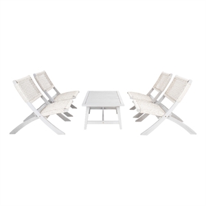 Safavieh Blaze Wood and Fabric Living Set in Gray / Gray
