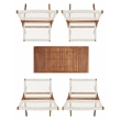 Safavieh Blaze Wood and Fabric Living Set in Natural / White