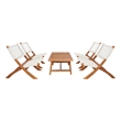 Safavieh Blaze Wood and Fabric Living Set in Natural / White