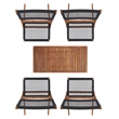 Safavieh Blaze Wood and Fabric Living Set in Natural / Black