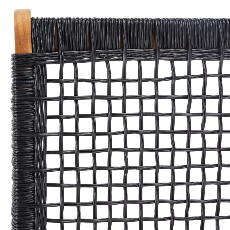 Safavieh Blaze Wood and Fabric Living Set in Natural / Black