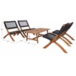 Safavieh Blaze Wood and Fabric Living Set in Natural / Black