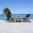 Safavieh Blaze Wood and Fabric Living Set in Natural / Black