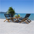Safavieh Blaze Wood and Fabric Living Set in Natural / Black