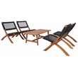 Safavieh Blaze Wood and Fabric Living Set in Natural / Black